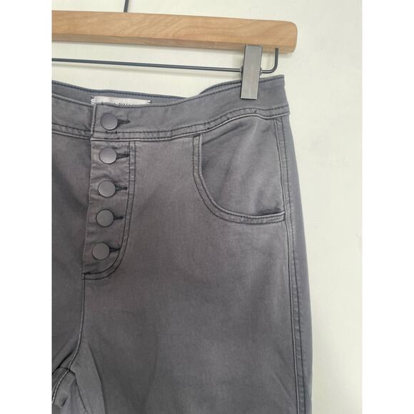 Lila Ryan Jess Cropped Straight Leg Twill Pants Size 4 Gray Button Fly - Picture 5 of 9